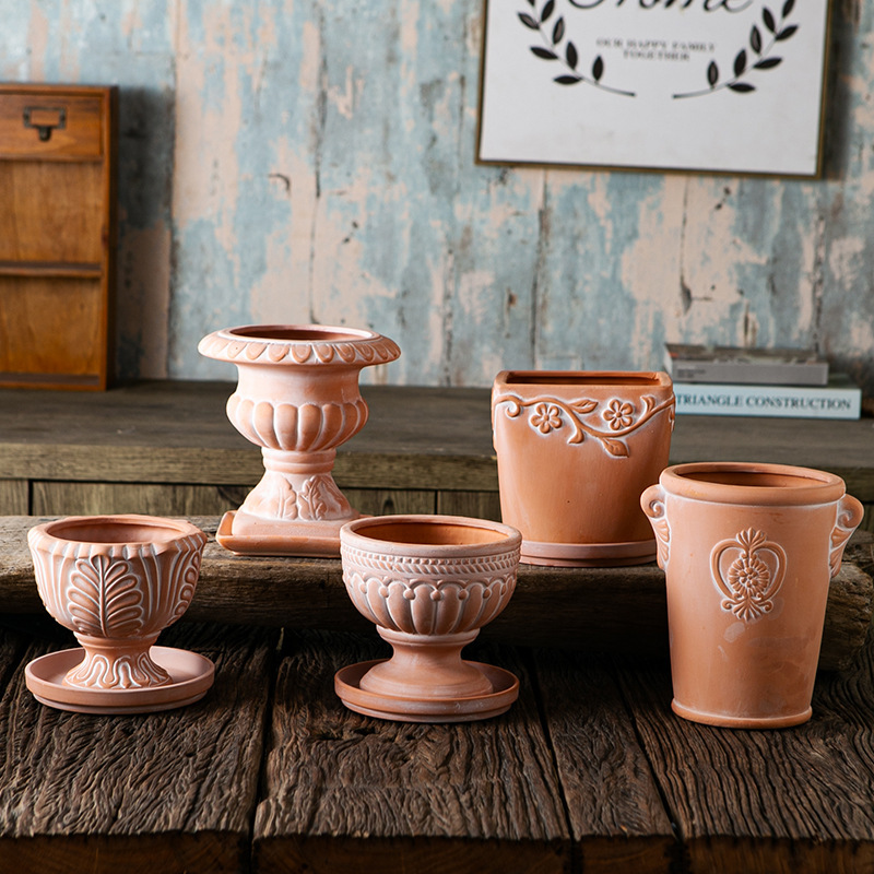 Red Pottery Flower Pots Fall in Love with the Garden European Style Rough Red Pottery Scandinavian Style Pots Pottery Pots Pottery Jars Breathable Flower Pots Red Pottery Flower Pots Fall in Love with the Garden European Style Rough Red Pottery Scandinavian Style Pots Pottery Pots Pottery Jars Breathable Flower Pots