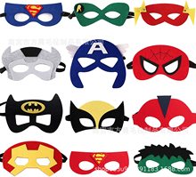 万圣节毛毡面具 英雄卡通动漫眼罩幼儿园团体活动角色表演蜘蛛侠