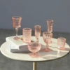 7 pink cups