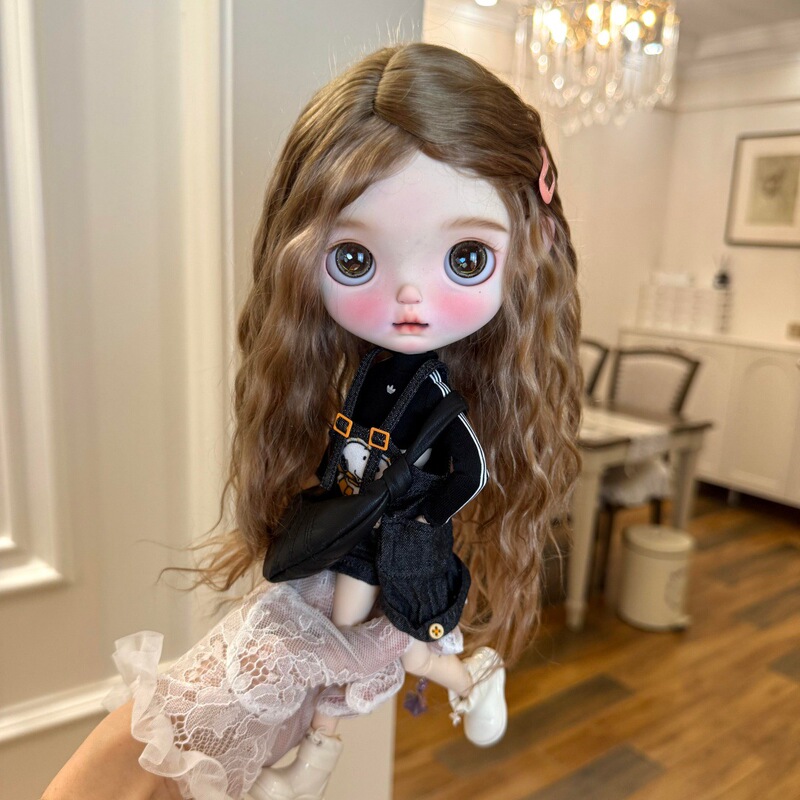 Lincheng/Xiaobu Sister doll wig with water ripple curly hair, moldable full head wig