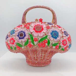 �羳��Ʒ�m�Ųʵ��ͻ�����������ʯ���໨�@��Basket clutch