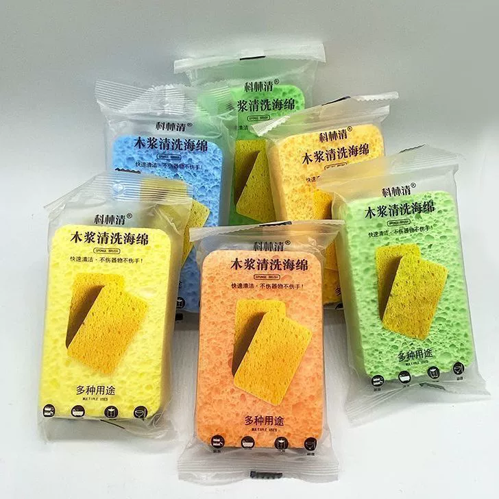Сжатая древесная масса Хлопковый мешок Чистящая салфетка впитывающая губка кухонная чистка без масла губка артефакт для мытья посуды