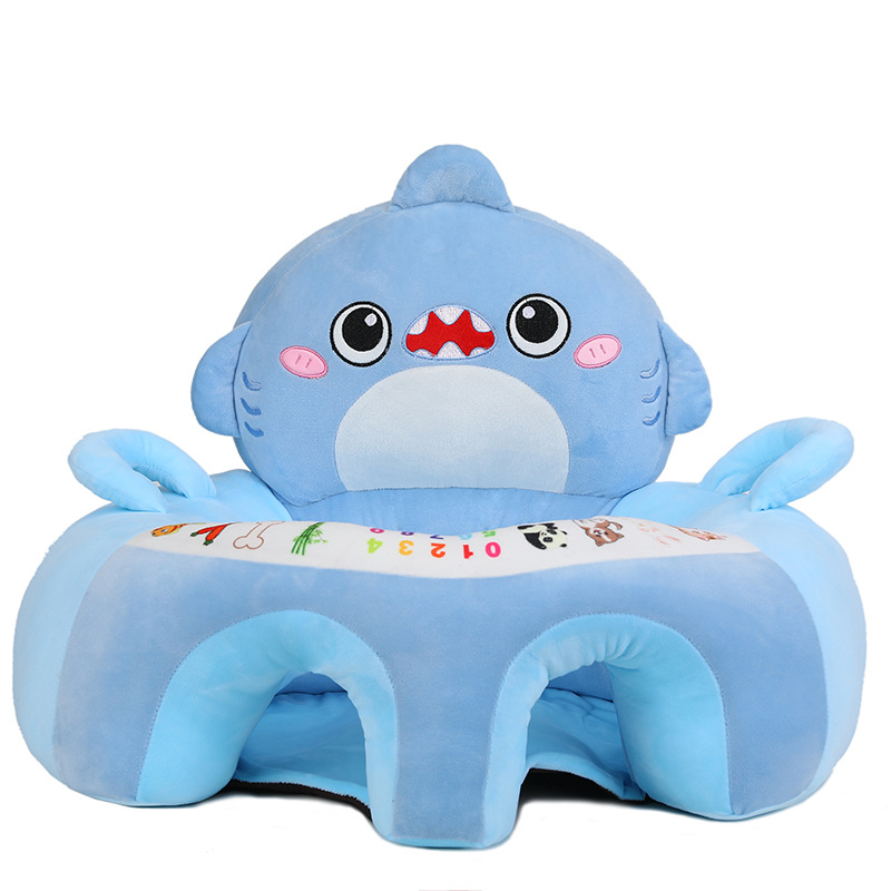 Nuevo bebé para aprender a sentarse en el sofá de dibujos animados para bebés pequeños, ejercicio de asiento anti-caída para niños de la serie marina, asiento transfronterizo