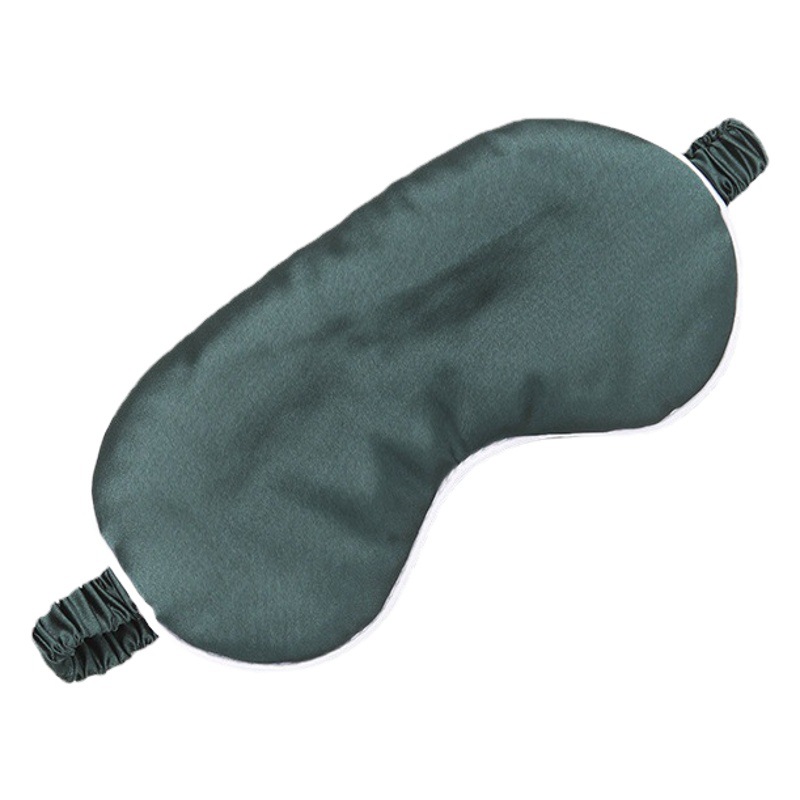 Máscara de ojo de seda artificial máscara de ojo de viaje de aire al por mayor Fábrica de sombreado correa elástica de viaje almuerzo máscara de ojo borde blanco