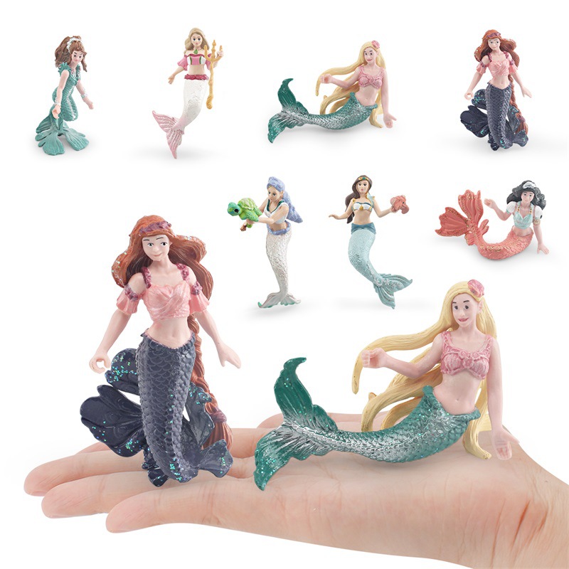 Amazon simulación mito leyenda muñeca modelo cognitivo de los niños sirena océano escena estática adornos