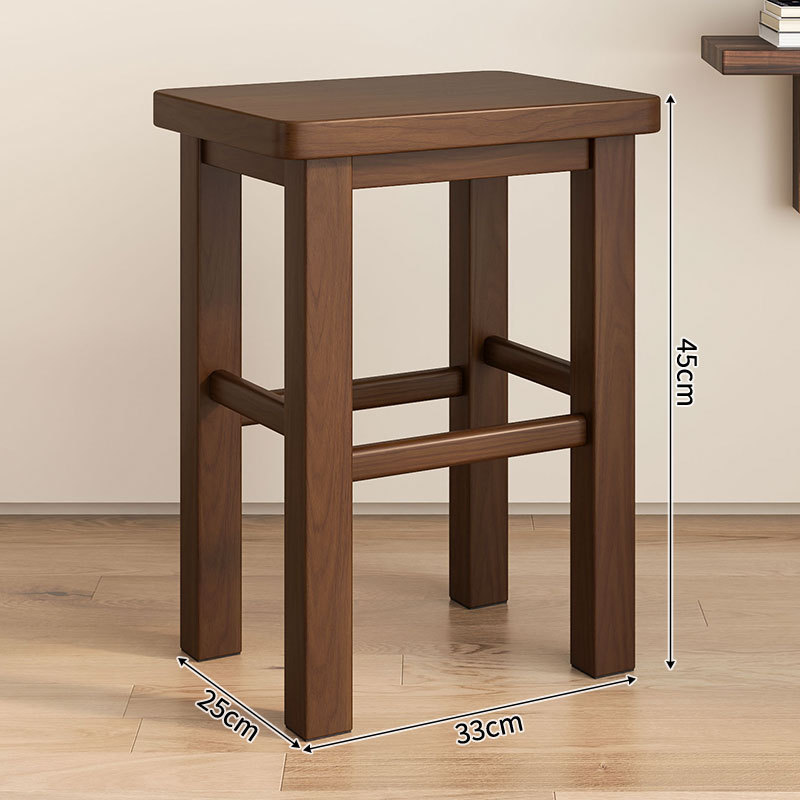 [imported rubber wood, thickened stool surface] walnut color 45cm high - no cracking
