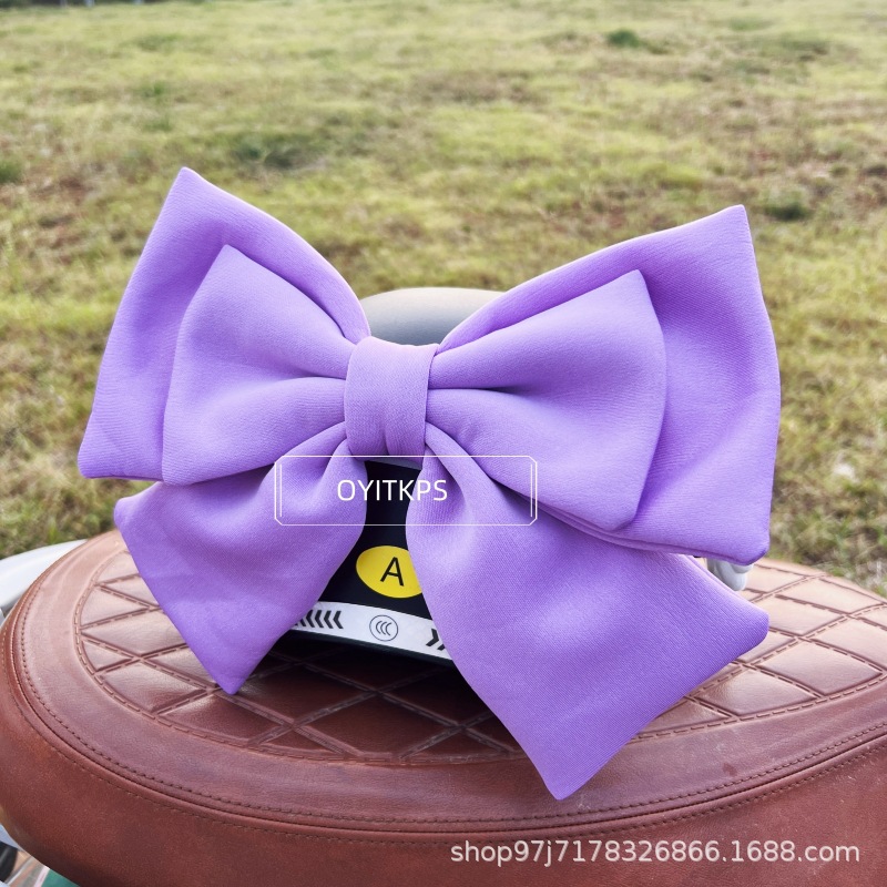 Electric Vehicle Decorative Bow, Cute Velcro Helmet, Motorcycle, Multi-Color Purple Series, Cross-Border Cute and Fun
