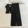 Black breast pads, trousers, with short sleeve