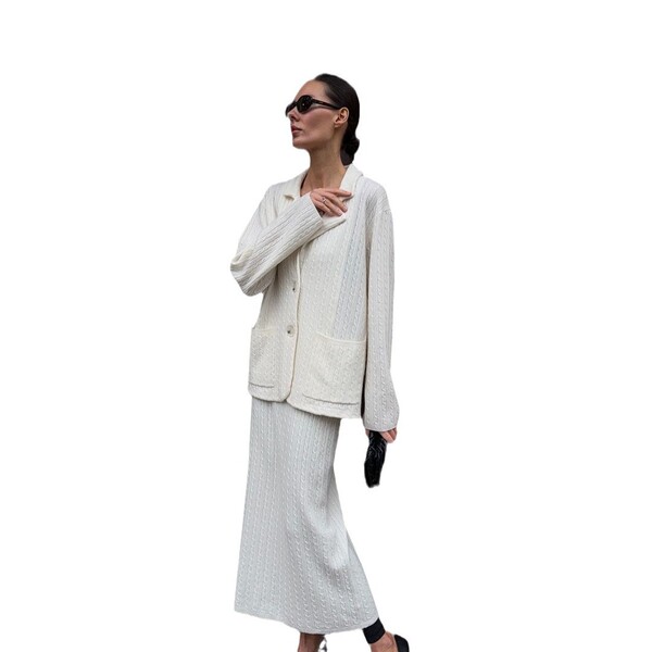 autumn solid color elegant cardigan