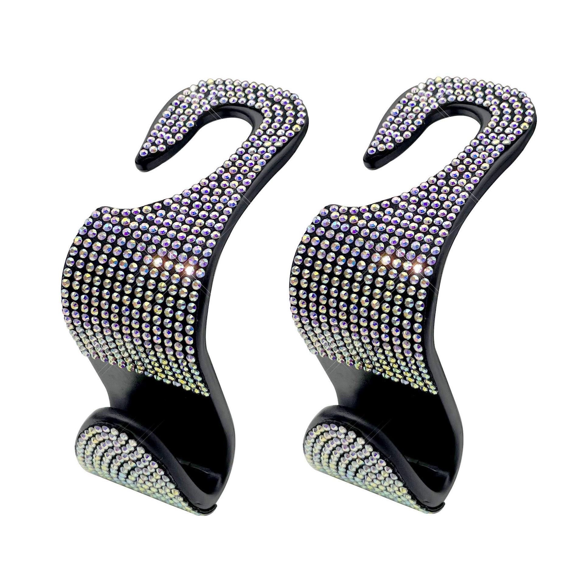 Gancho de almacenamiento multifuncional para automóvil transfronterizo creativo diamante completo gancho oculto asiento de automóvil gancho trasero hembra