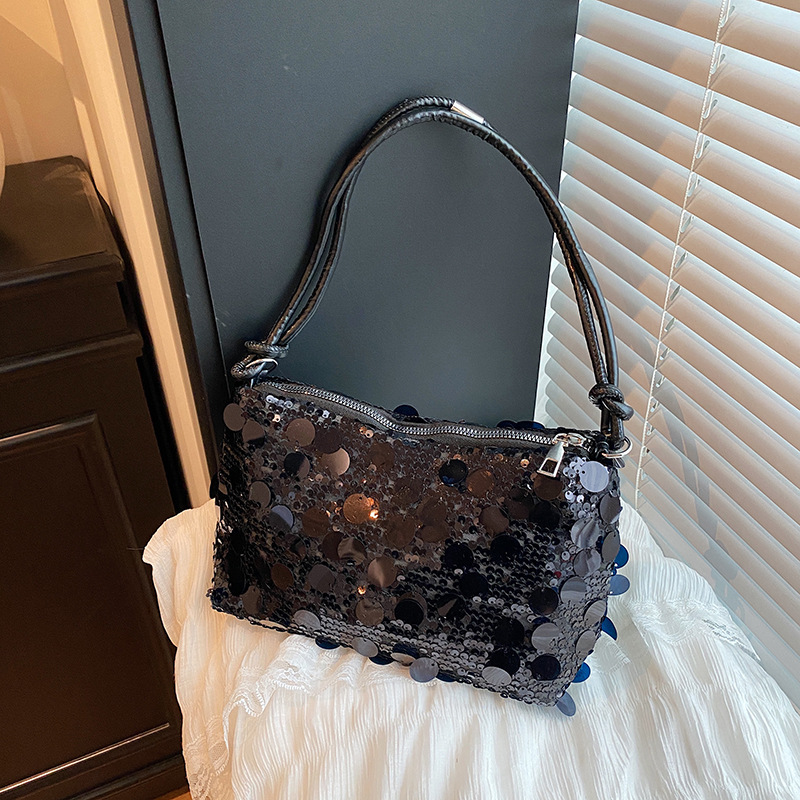 2025 nuevo diseño de nicho bolso de mujer de cadena portátil de un solo hombro tendencia lentejuelas personalidad bolso de mujer de moda bolso de mensajero