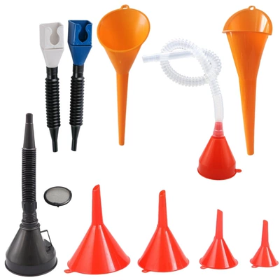 Cross-Border Hot-Selling Refueling Funnel with Filter Telescopic Tube for Automobiles and Motorcycles with Oil and Gasoline Plastic Long Mouth Funnel