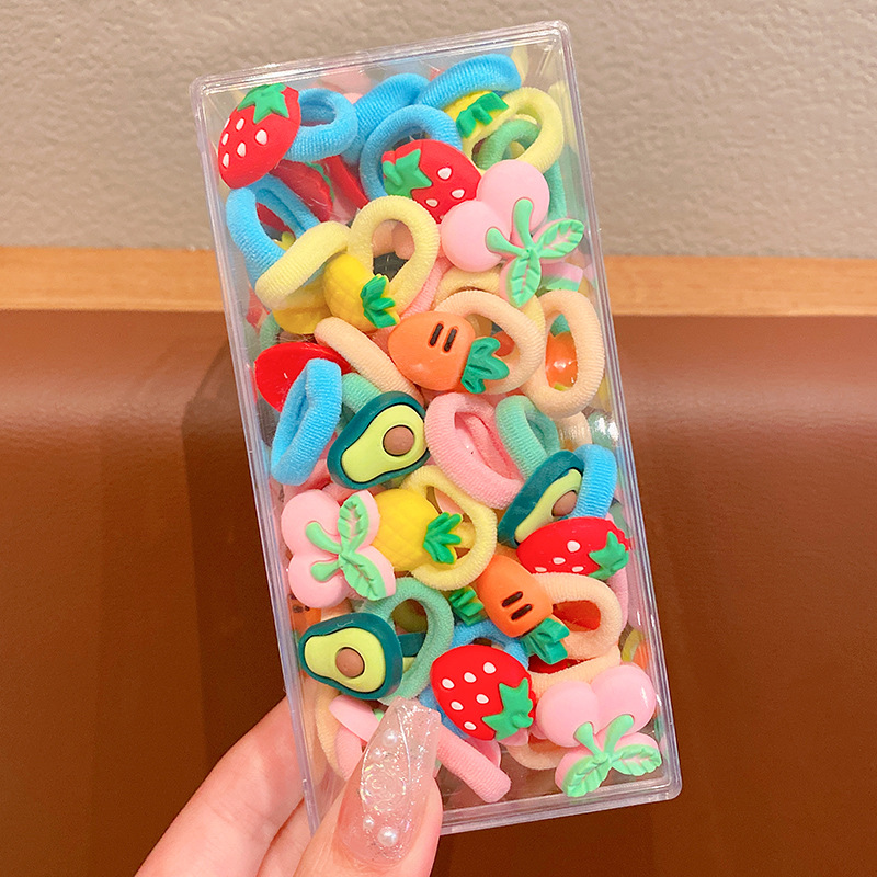 Las bandas de goma para niños no dañan el cabello, anillo de toalla de dibujos animados para bebés, alta elasticidad, cuerda para atar el cabello para niñas, banda de goma para bebés
