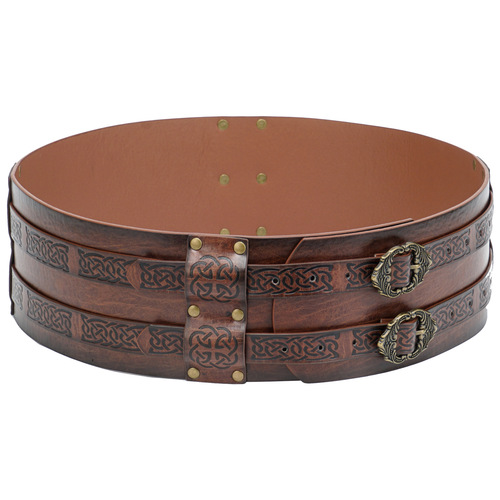 Nordic Viking style embossed wide belt European medieval retro girdle knight style belt cross-border hot sale