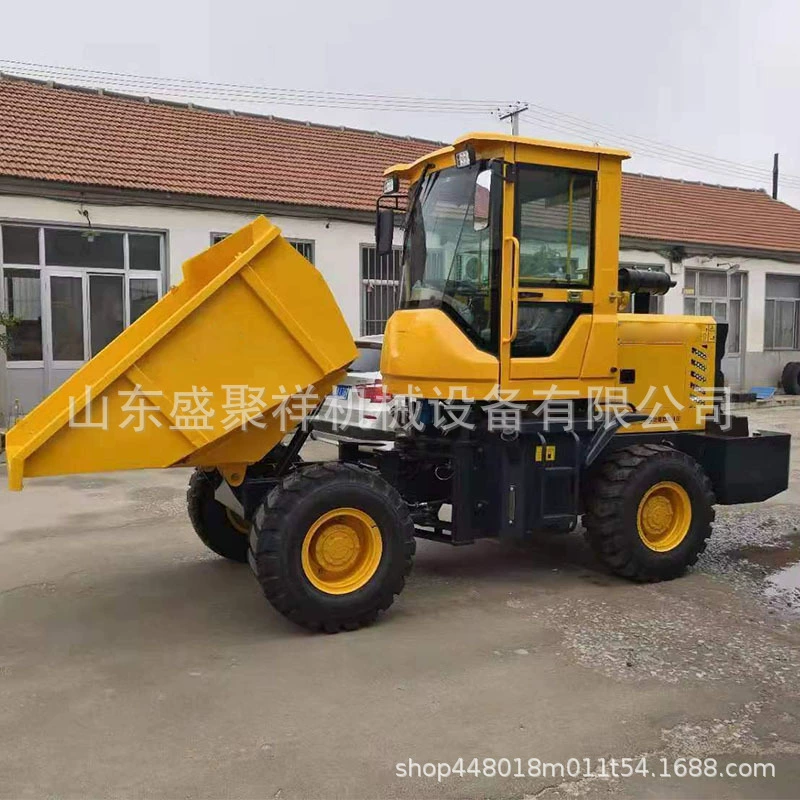 Самосвал строительный Sheng Juxiang 25 л.с., четырёхколёсный, для песка и гравия, с передней разгрузкой, грузоподъёмностью 1 тонна