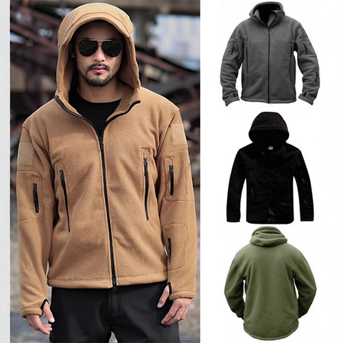 Outdoor thermal liner fleece fleece cold-proof jacket hood hooded coat