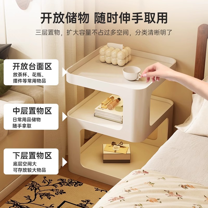 Taberna de cama de hierro forjado nicho de diseño dormitorio doméstico 2025 explosión creativo pequeño estante de cabecera sin formaldehído image 2
