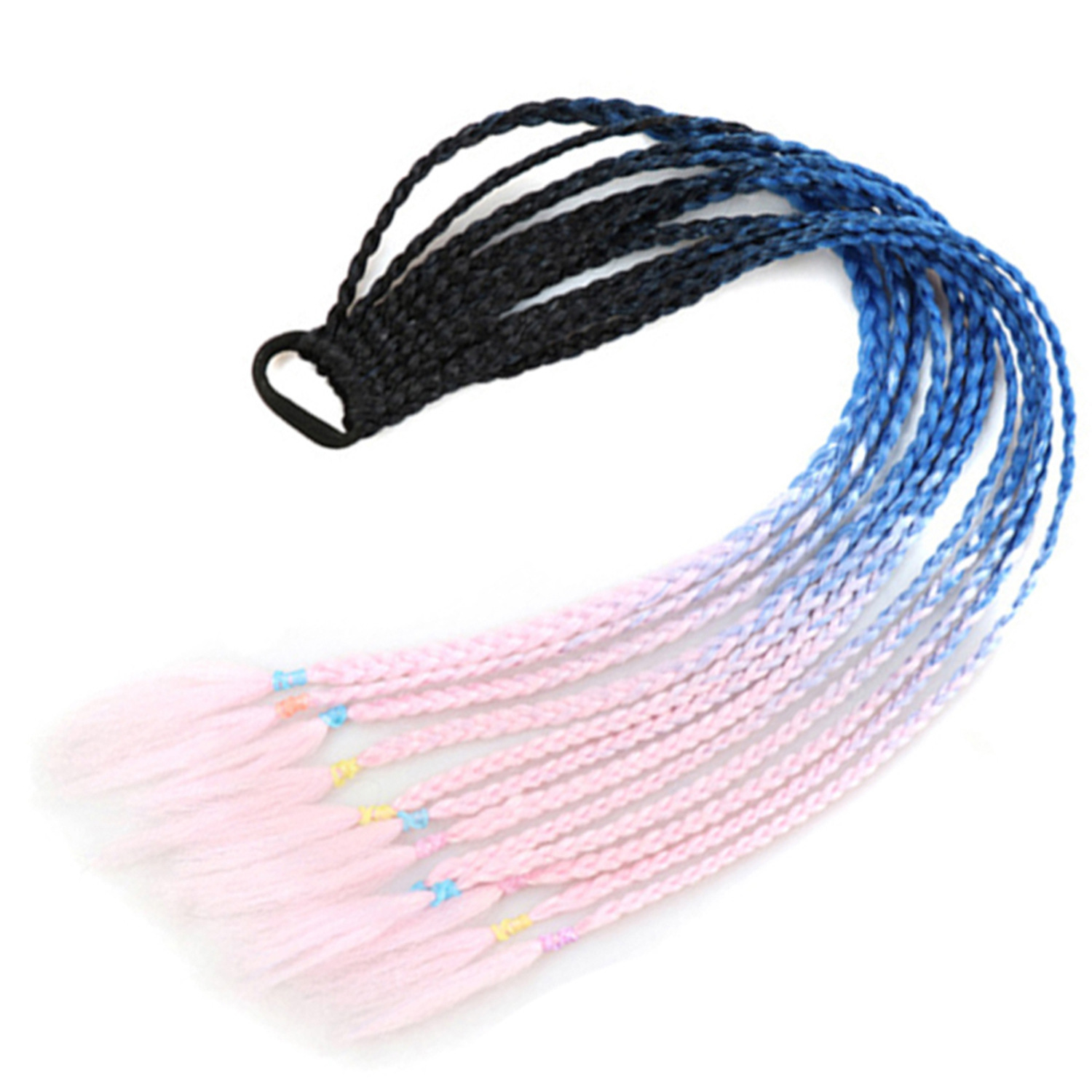 Trenzas de color de tres hebras de cola de caballo de tela de alta temperatura de seda sucia trenzas de cabello tipo peluca