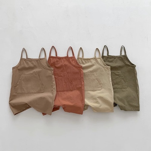 Baby Boys' and Girls' Summer Set with Two-Piece Tank Tops and Climbing Suit, Cute One-Piece Harness Pants Set