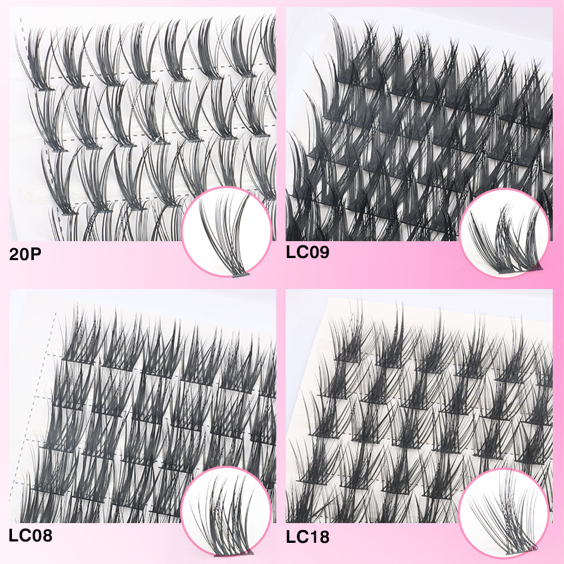 Pestañas postizas largas y gruesas de fibra de lana segmentadas autoinjertadas transfronterizas europeas y americanas