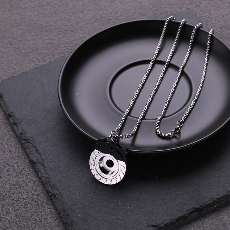 Collana con pompa personalizzata creativa, mozzo ruota disco freno hip-hop, accessorio pendente alla moda e alla moda_voghion.com