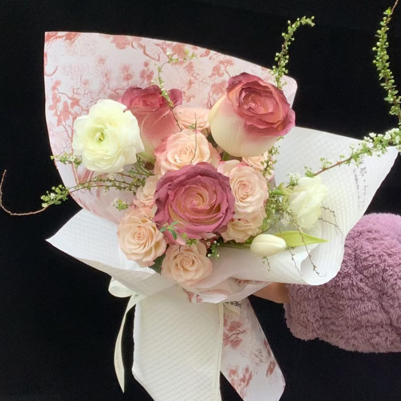 Huaxi tarde té negro retro papel de embalaje de Sydney flores flores ramo de flores artesanal papel de fusión a mano al por mayor