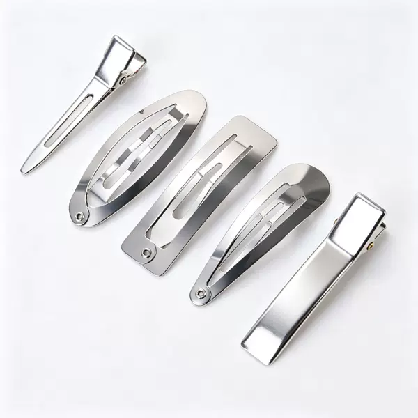 301 Stainless Steel Bb Clip Water Drop Oval Square Hair Clip 3-7cm Single Prong Hairpin DIY Hair Accessory