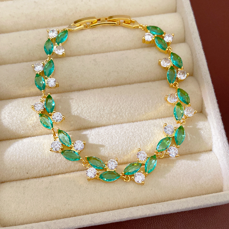 Pulsera - Verde (chapado en oro real)