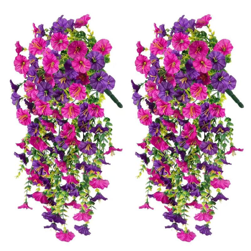 Manufacturer Wholesale Cross-Border Artificial Flowers Eucalyptus Morning Glory Silk Flowers Home Wedding Outdoor Courtyard Wall Hanging Rattan Manufacturer Wholesale Cross-Border Artificial Flowers Eucalyptus Morning Glory Silk Flowers Home Wedding Outdoor Courtyard Wall Hanging Rattan