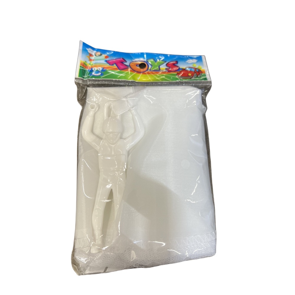 손을 들고 있는 흰색 낙하산