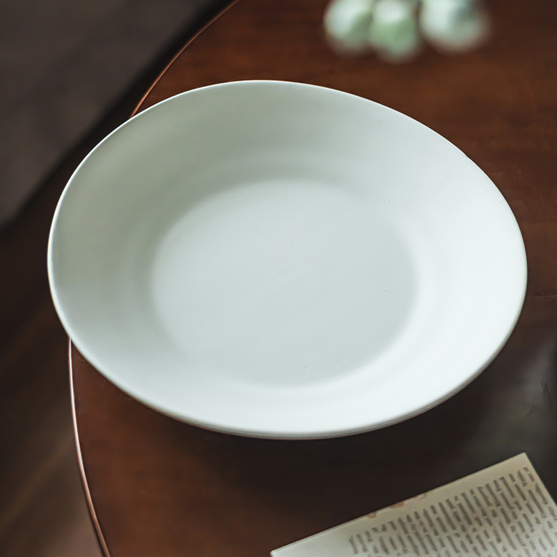 Retro estilo nicho de cerámica en forma de tazón simple de platos de color sólido tazón de platos de platos de platos de platos de ensalada