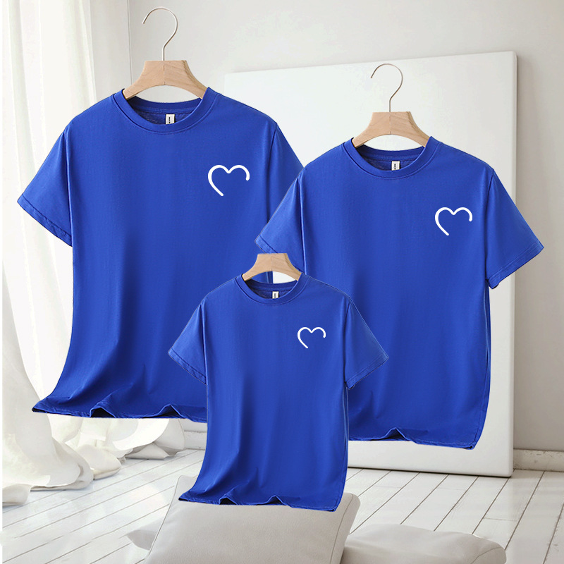 Klein ropa para padres e hijos una familia de tres líneas de verano amor impreso ropa familiar 2024 nueva ropa de jardín de infantes