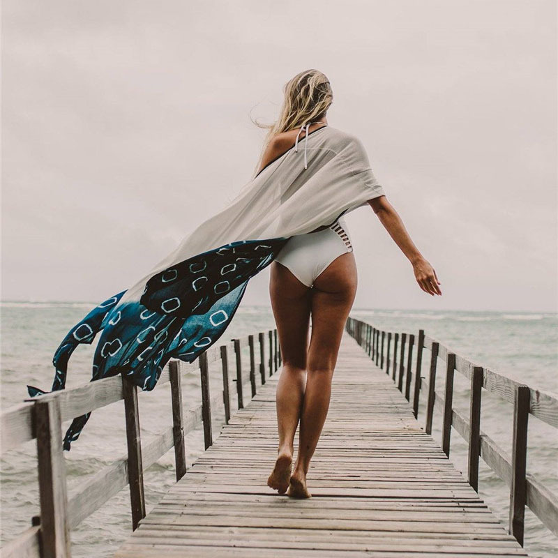 Blusa de playa de secado rápido posicionamiento impresión vacaciones cardigan protector solar blusa transfronteriza Amazon 1D134