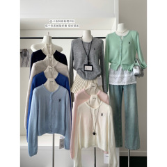 セーヌ2025春服新作刺繍ニットカーディガン上着女性春韓系セーターコート清新ニットカーディガン