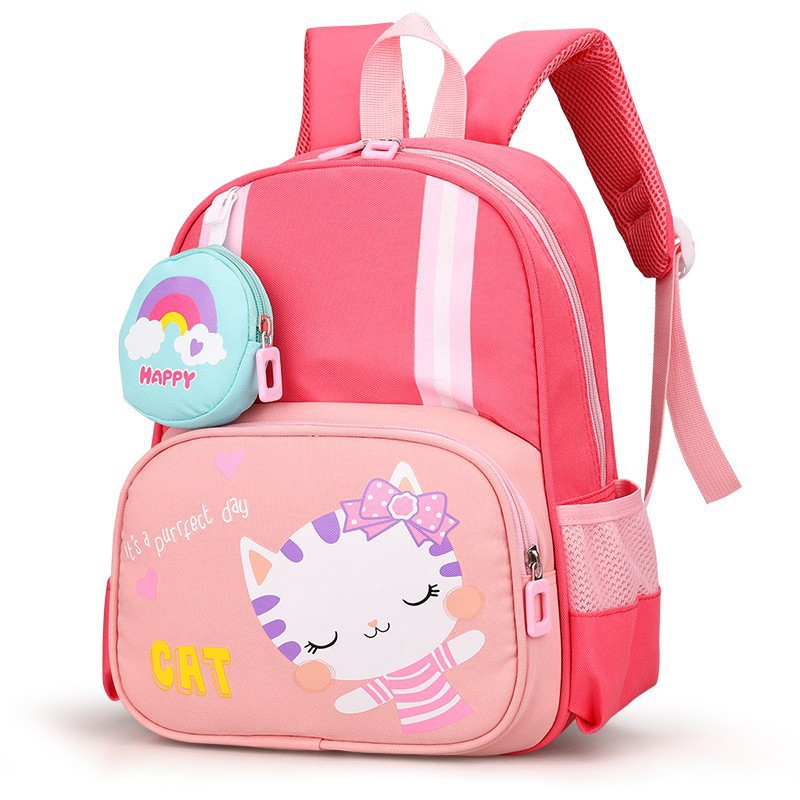 Small backpack girls school bag kindergarten children 3-5 years old summer Oxford spinning schoolbag cartoon handbag