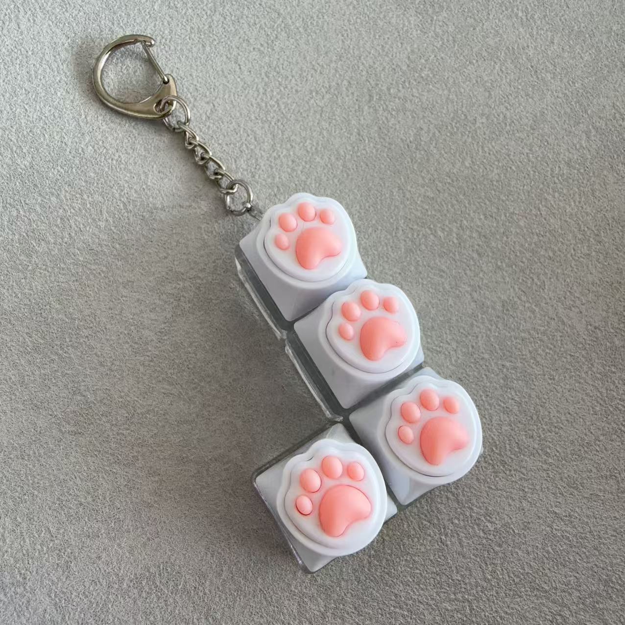 L-shaped transparent shell-white cat claw-small d chain