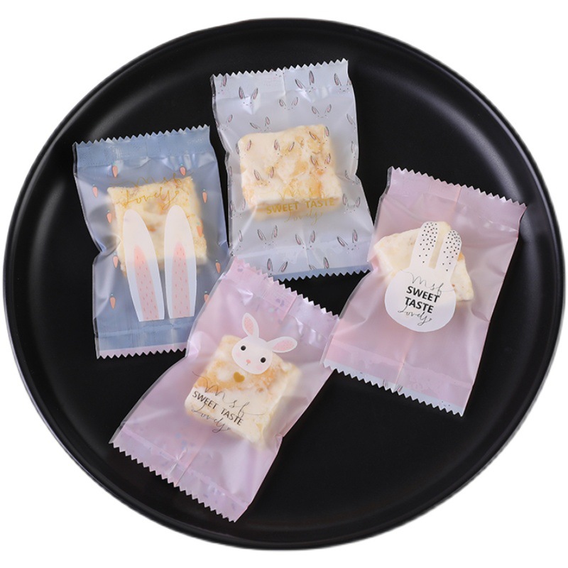 Frosted copo de nieve crujiente bolsa de embalaje hornear postre galleta pequeña bolsa de galletas dulces leche Jujube beef biscuit machine Seal bolsa