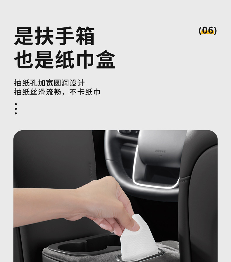 Cross-Border Exclusive Supply of Car Armrest Box Heightening Pad, Central Protective Cover, Universal Car Multifunctional Tissue Box, Water Cup Holder