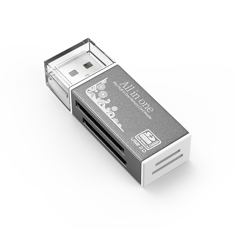 SY-638 アルミ合金カードリーダー 4 イン 1 多機能 TF/SD カメラカードリーダーメーカー卸売は 1 越境可能|undefined