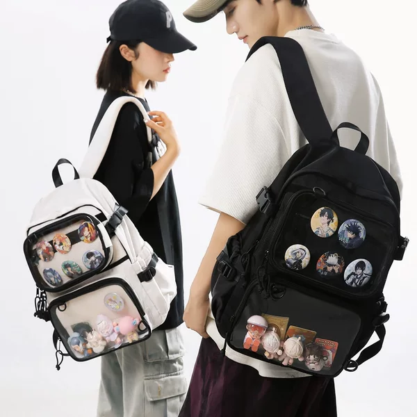2025 New Pain Bag Women's Large Capacity Transparent Removable Transparent Small Bag Casual Backpack Junior Senior high school Student Schoolbag