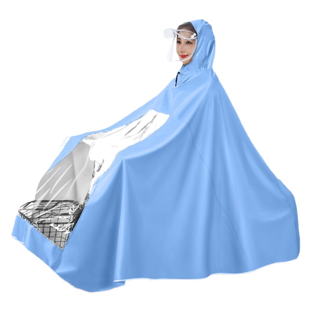 Impermeable para vehículos eléctricos y motocicletas, poncho para hombres y mujeres, individual, ampliado y engrosado, con doble visera, protección contra lluvias intensas, impermeable para adultos.