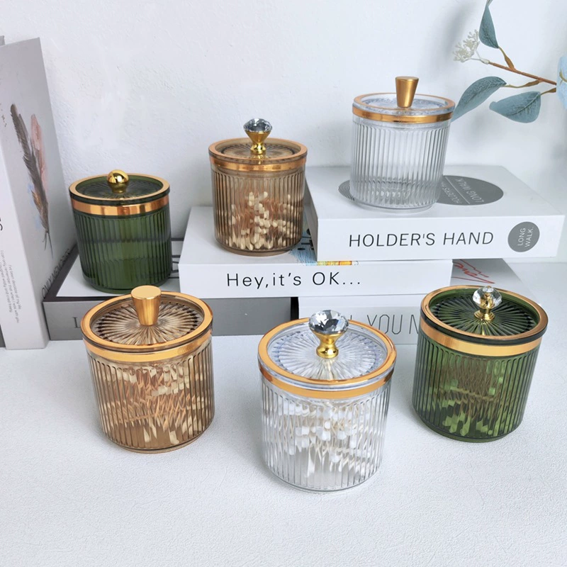 Легкая роскошная портативная банка для хранения ватных палочек, бытовая коробка для ватных палочек, коробка для зубочисток для гостиной, коробка для зубной нити, банка для ватных палочек с крышкой