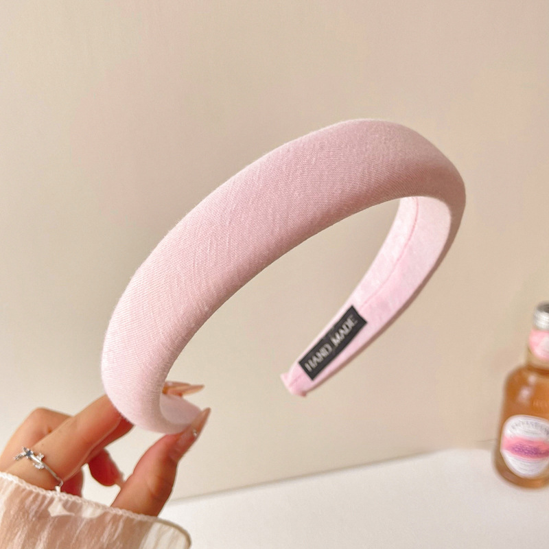 Pink Girl Hairband High Crane Top Headband 2025 nuevo estilo de alto nivel antideslizante de lavado de la cara red rojo amplio borde tarjeta de cabello