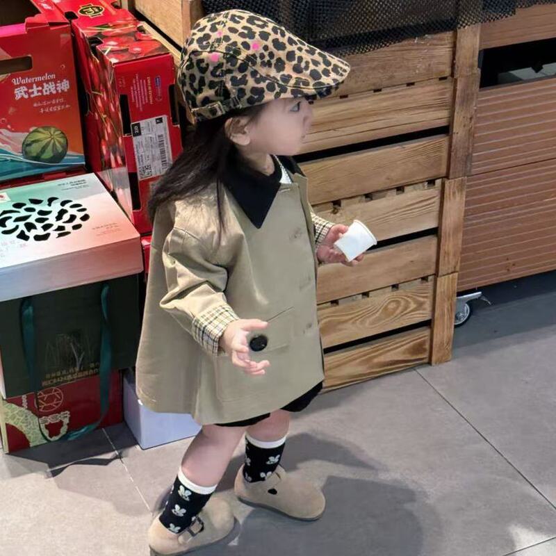 女童秋季衣服小童风衣新款网红潮流洋气穿搭宝宝外套撞色|undefined