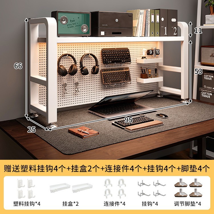Estante de escritorio, tablero de agujero, escritorio, escritorio vertical de varias capas, estantería, escritorio de computadora de almacenamiento integrado, estación de trabajo