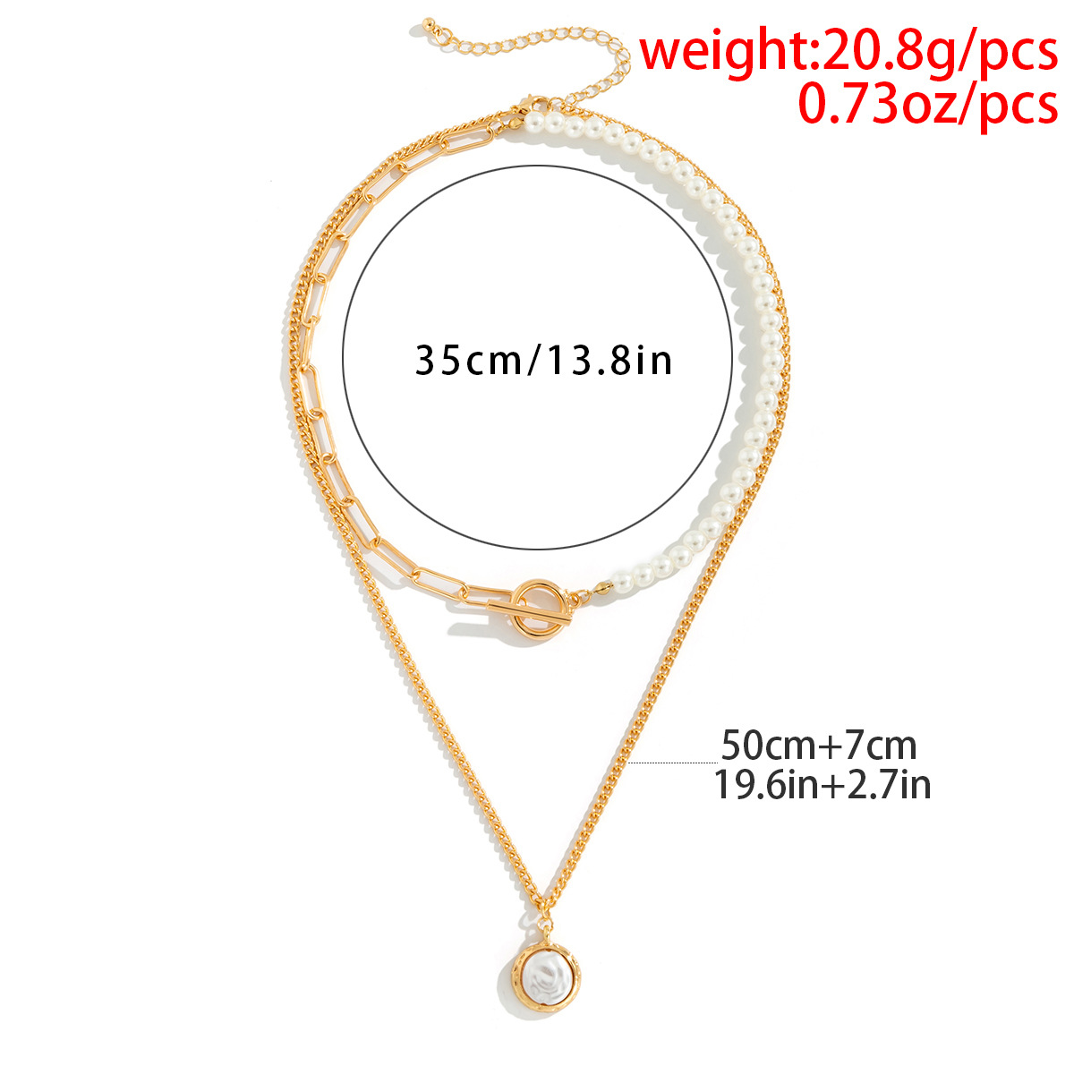 Collier avec pendentif en forme d'étoile en perles et perles artificielles de style métal_voghion.com