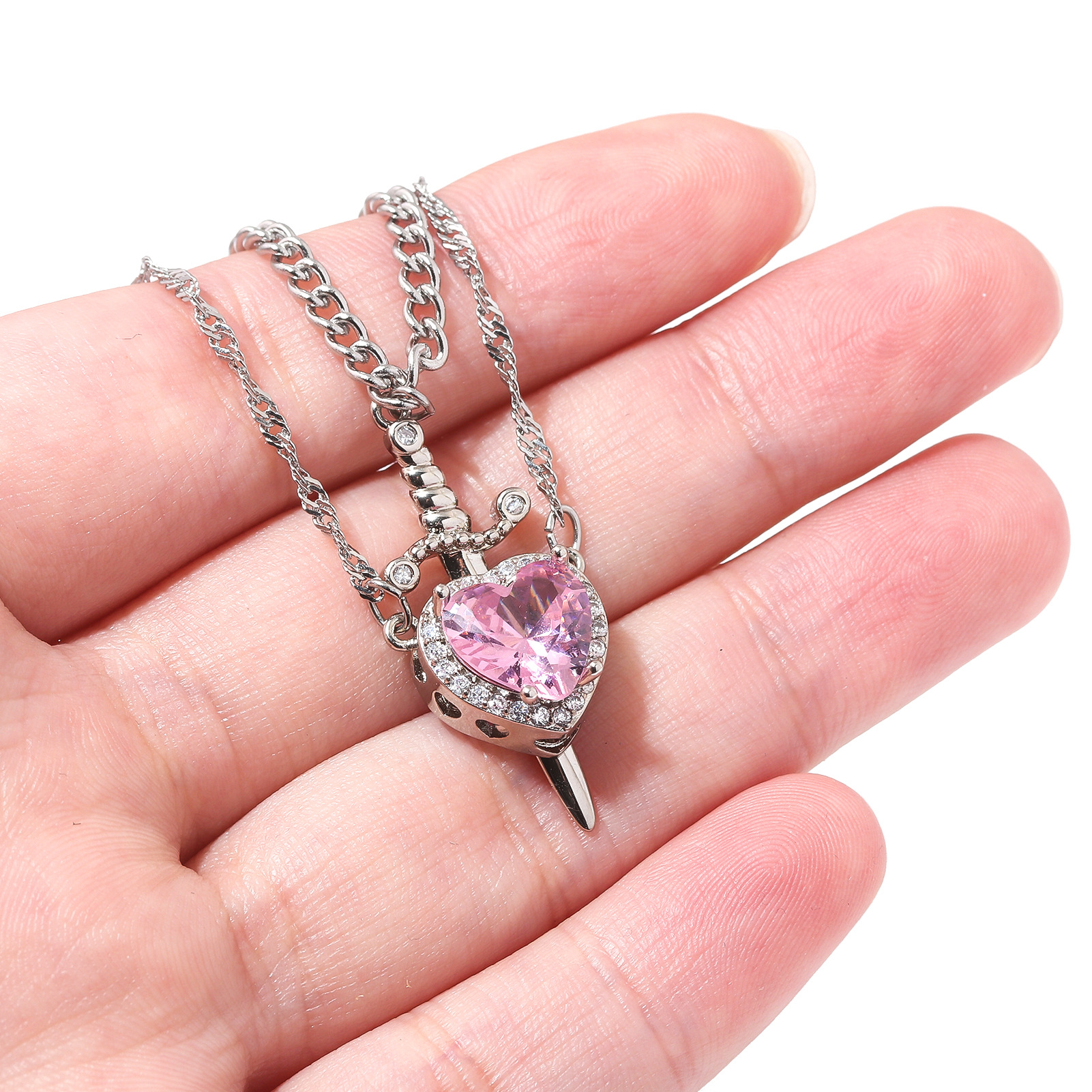 All Seasons Season Elegant Modern Style Heart Shape Iron Copper Chain-free Pendant Necklaces Wholesale
