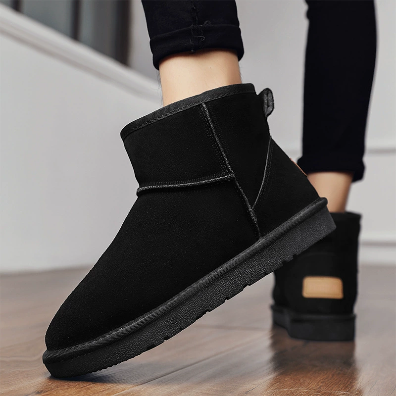 Зимние уличные мужские зимние сапоги, утолщенные лыжные ботинки на флисовой подкладке, Холодостойкие, ветрозащитные теплые хлопковые ботинки, мужская хлопковая обувь для среднего и пожилого возраста