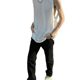 Striped Casual Vest Men's Internet Popular Same Style Summer American Heavy T-Shirt Sleeveless High-end Sense Inner Fitness Waistcoat