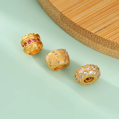 copper zircon barrel beads bracelet, Zərgərlik ara hissələri